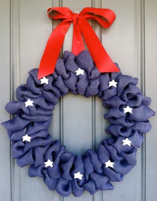 60 Amazing 4th July Wreaths For Your Front Door | Wreath crafts .