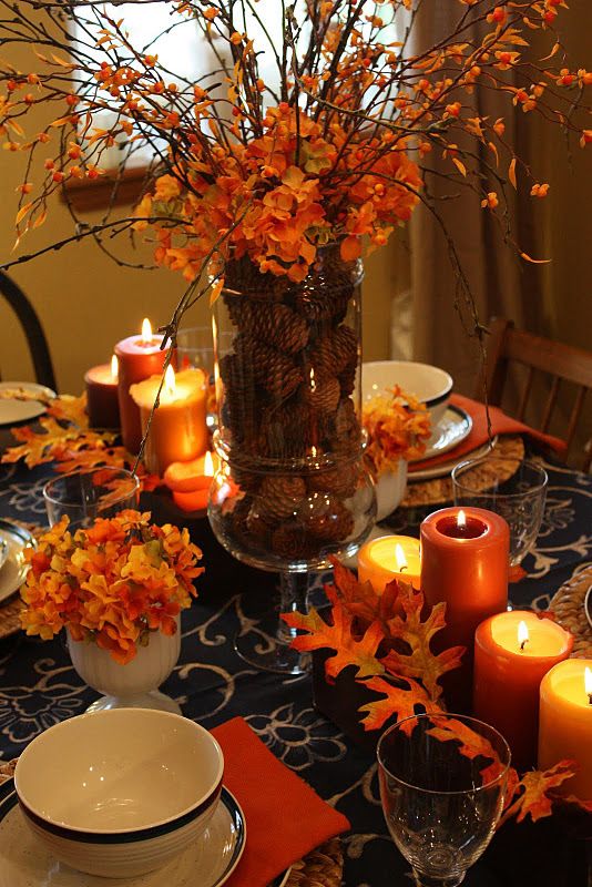 34 Lovely Fall Tablescapes | Fall centerpiece, Fall thanksgiving .