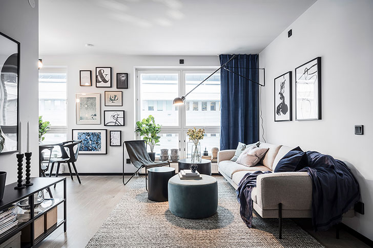 Touches of deep blue in Scandinavian home 〛 ◾ Фото ◾Идеи◾ Дизай
