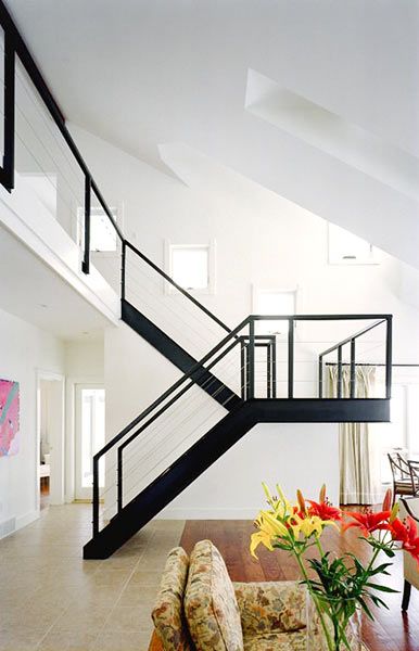 Living Room with Floating Staircase | Modern staircase, Modern .