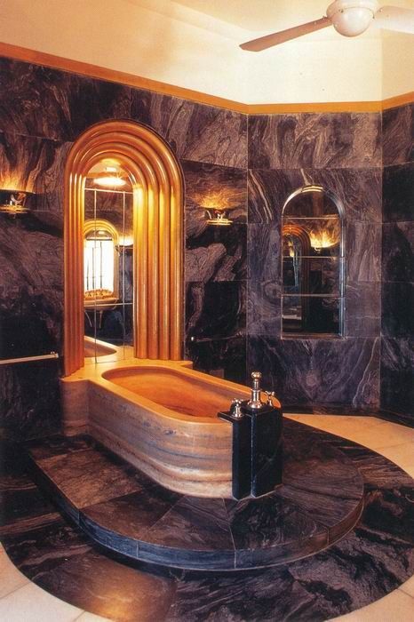 This bathroom is definitely bold! 15 Art Deco Bathroom Designs To .