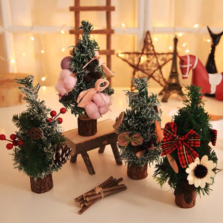 Zerone 26cm Mini Christmas Tree Small Christmas Desk Tabletop Tree .