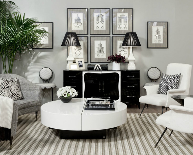 15 Black and White Living Room Ide