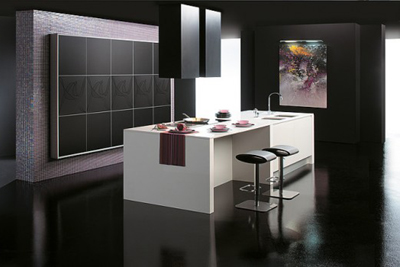 Black and White Matte Kitchen Design by Gaban