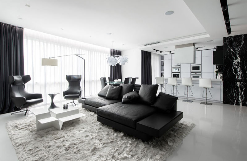 Stunning Black and White Apartment in Moscow | Home Design Lov