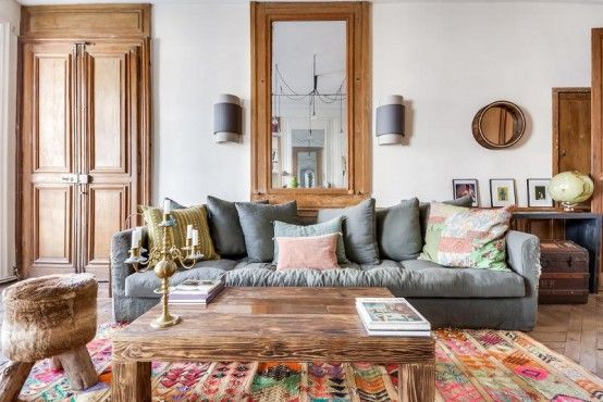 Lively Eclectic Paris Apartment With Boho Allure | DigsDigs .