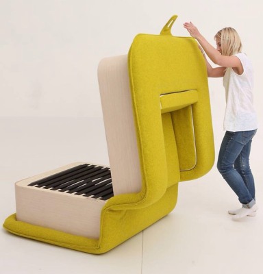 Flop armchair folds out into a cozy bed - Planet Custodi