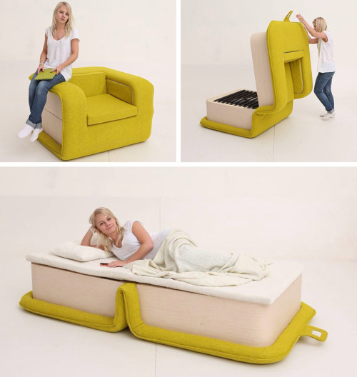 Flop Chair By Elena Sidorova Foldable Seating Unit In Bold Yellow .