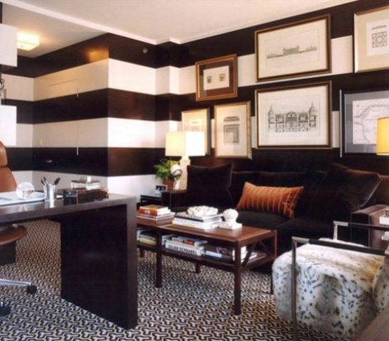 Horizontal Striped Walls Ideas | absolutely love the bold black .