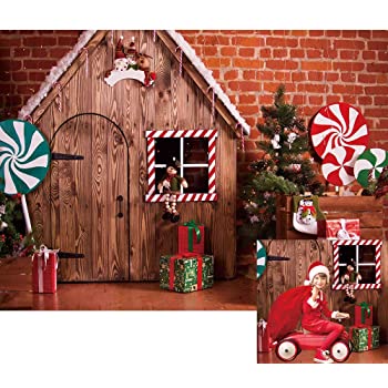 Amazon.com : Allenjoy Christmas Winter Brick Wall Wood House .