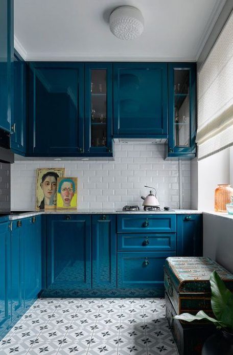 45+ ideas kitchen ideas bright colors interiors | Small apartment .