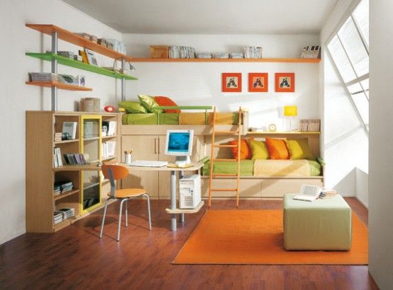 Bright Kids Room Ideas from Sangiorgio Mobili | Diseños dormitorio .