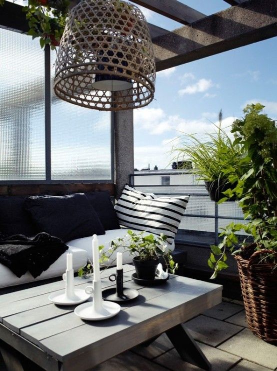 25 Calm Scandinavian Terrace Designs | Apartment balcony .