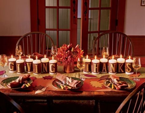 28 Candles Inspirations For Your Thanksgiving | Mesa de ação de .