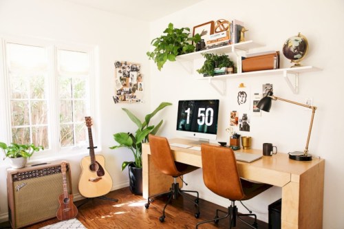 43 Charming Vintage Home Office Decoration Ideas - ROUNDEC