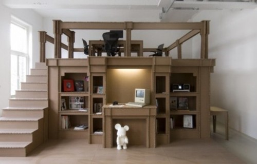 Cheap Modern Office Made Of Cardboard / design bookmark #