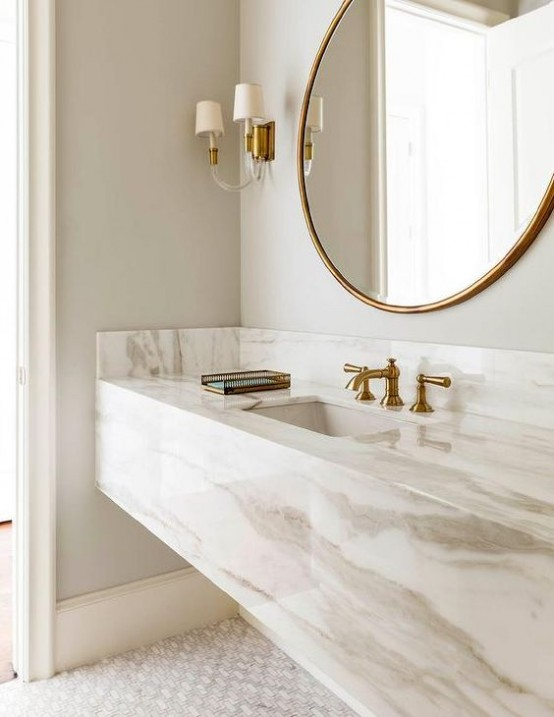 35 Chic And Bold Brass Home Décor Ideas | Bathroom sink design .