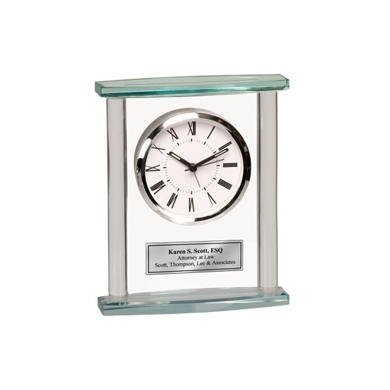 Table Top Desk Clock Silver Engrave Shelf Personalize Time | Et