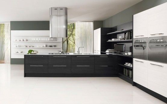 Black and White Kitchen Cabinets contrast design in 2020 | Kitchen .