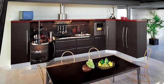 Contemporary Kitchens with Curved Tops – Skyline by Snaidero .