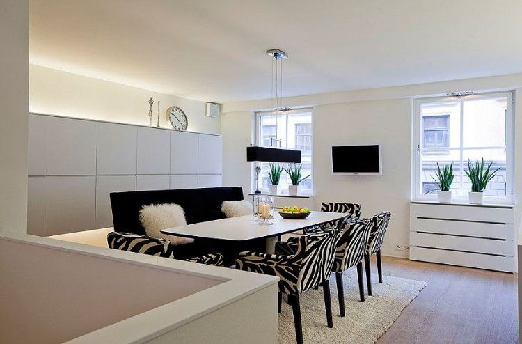 Scandinavian Design: Contemporary White Duplex Apartment in .