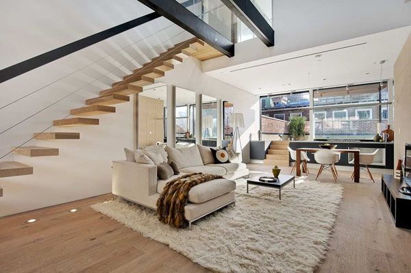 white living room | Staircase design, Interior architecture design .