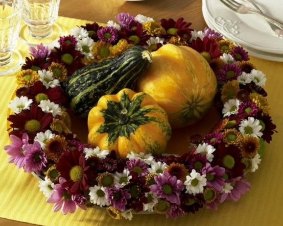 20 Cool And Colorful Thanksgiving Wreaths Ideas | Fall flower .