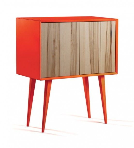 Cool Bright Cabinet In Mid-Century And Minimalist Sty