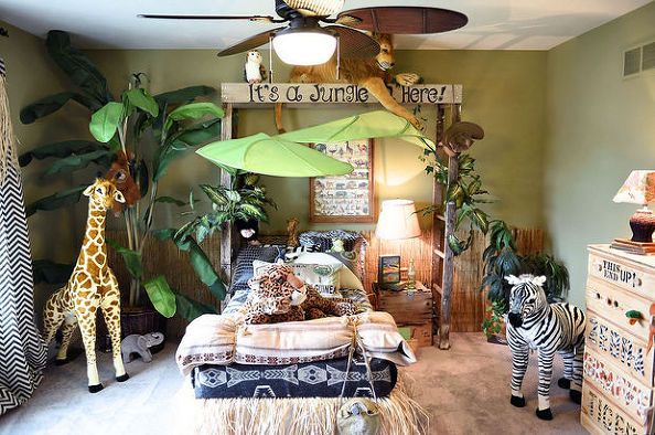 Jungle Themed Bedroom | Jungle bedroom theme, Jungle bedroom .