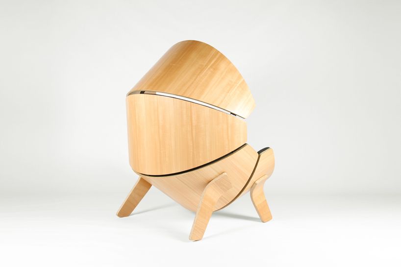 think & shift forms molded plywood hideaway chair for childr