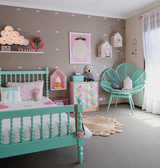 Teal and Pink | 12 Amazing Kids Bedrooms | Tween girls room .