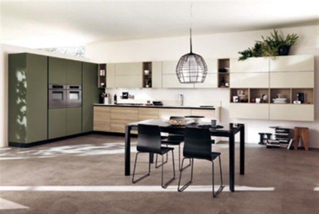 Example of transition between walls photos of scavolini kitchen .