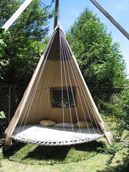 trampoline teepee haha awesome! Would be cool for kids one day .