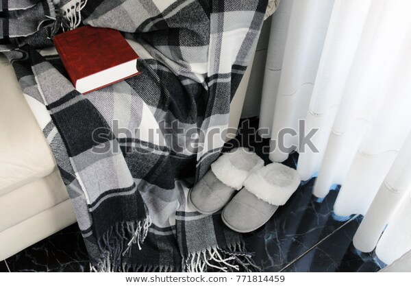 Woolen Warm Blanket Red Book On Stock Image | Download N