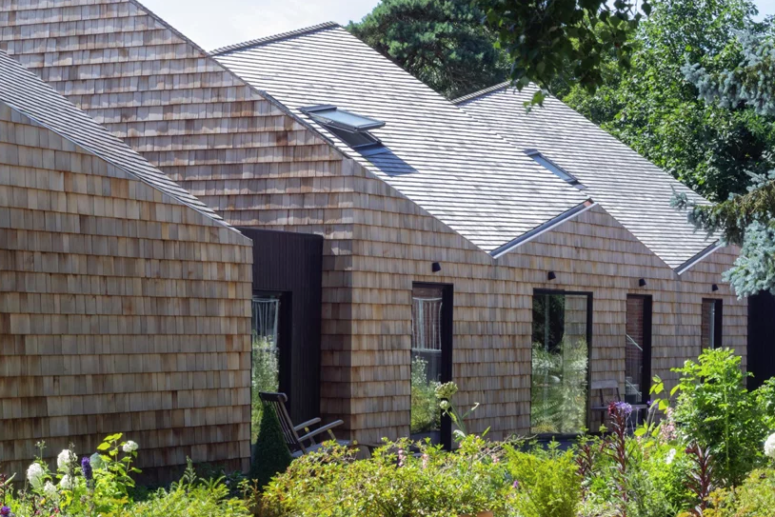 Cozy Brick Barn Home Clad With Shingles - DigsDi