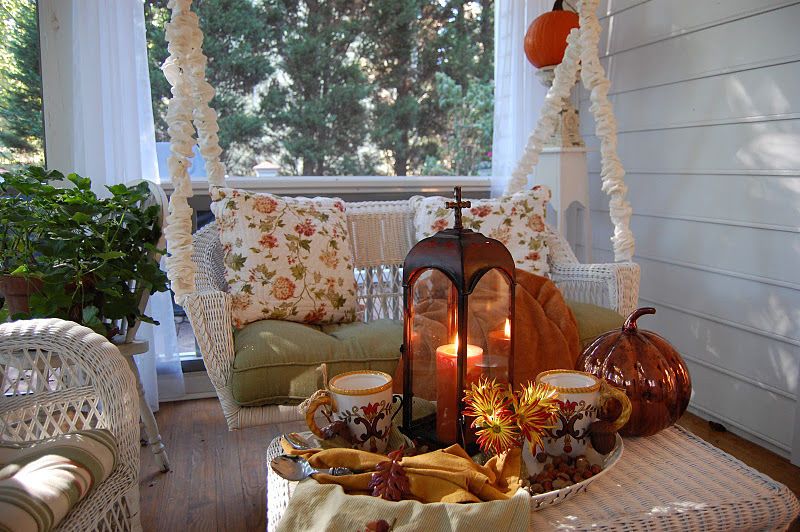 Cozy Fall Front Porch home swing autumn fall decorate cozy front .