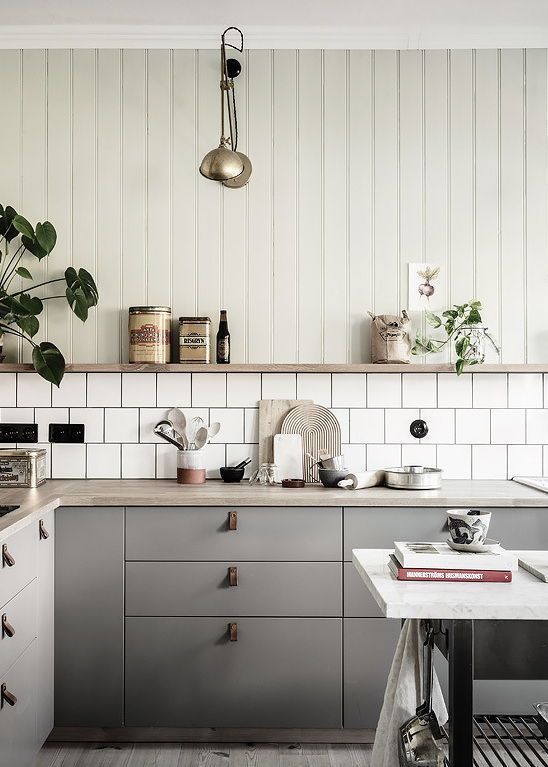 Cozy kitchen with a touch of green - COCO LAPINE DESIGN, #coco .