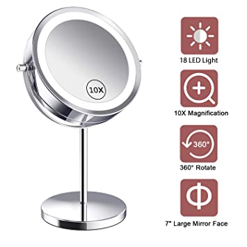 Amazon.com : Benbilry Lighted Makeup Mirror - LED Double Sided 1x .