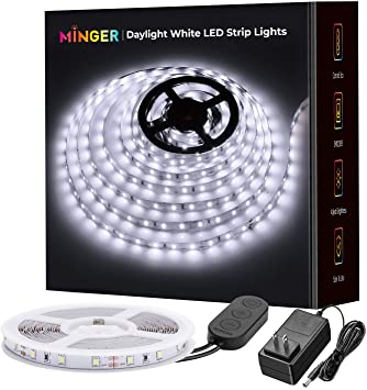 Amazon.com: Dimmable LED Strip Lights, MINGER White Strip Light .