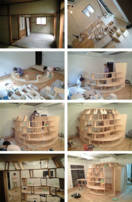 Creative Bookcase Bedroom in Japan | Interior design living room .