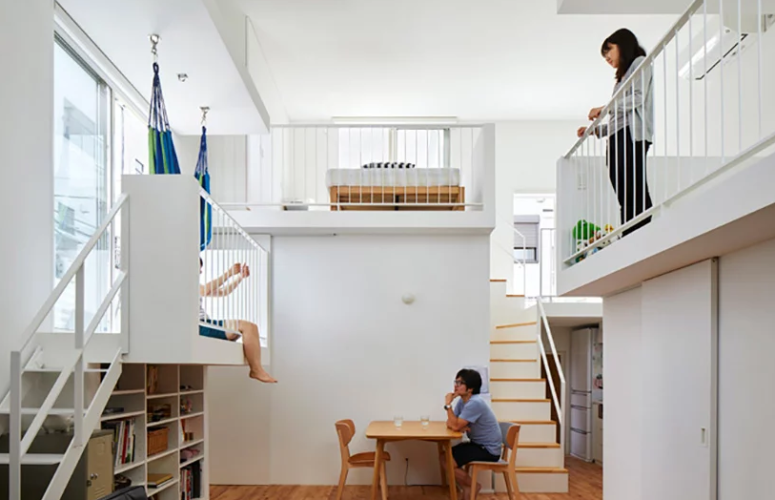 Creative Minimalist House With Inner Balconies - DigsDi