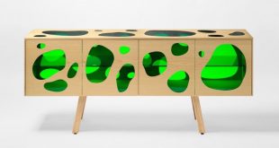 Cuboid Aquario Buffet With Colored Glass Inserts | Campana .