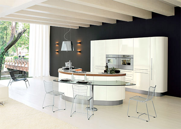 Curved KItchen Island from Record Cucine - DigsDi