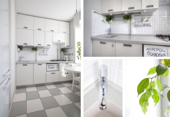 Cute White Kitchen Design With Smart Storage Solutions - DigsDi