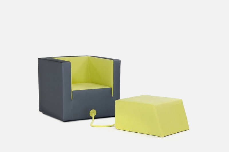 Unusual Armchair that Attached to the Footrest by a Rope – Decube .