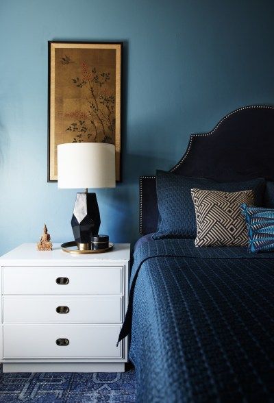Eclectic Apartment Blue Interior