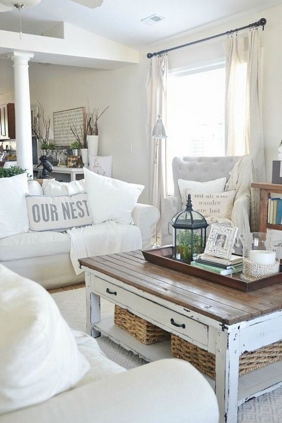 37 Enchanted Shabby Chic Living Room Designs | Farmhouse decor .