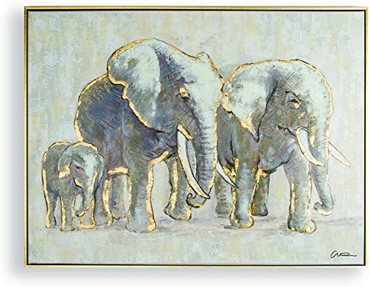 Amazon.com: Graham & Brown Metallic Elephant Family Handpainted .