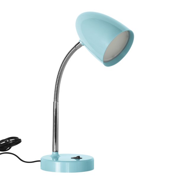 Mainstays LED Desk Lamp, Flexible Metal Gooseneck, Mint - Walmart .