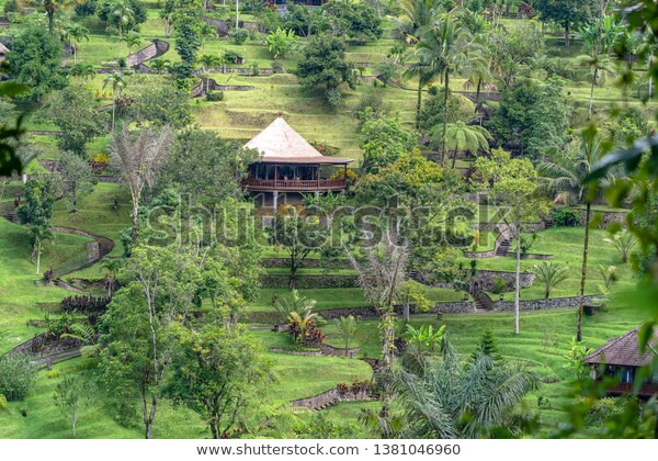 Traditional Balinese Houses Panoramic View Jungle | Nature Stock .